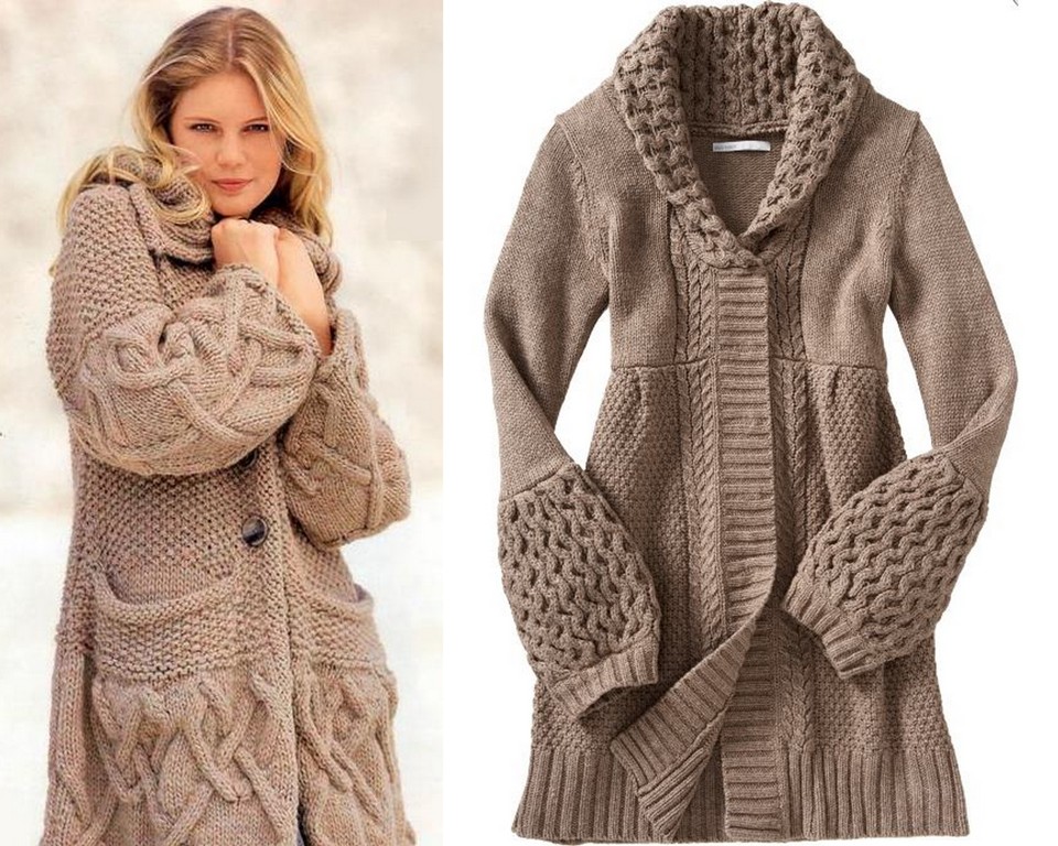 Вязаное пальто для женщин